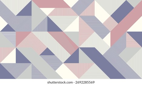 Retro style digital geometric diagonal stripes seamless pattern.