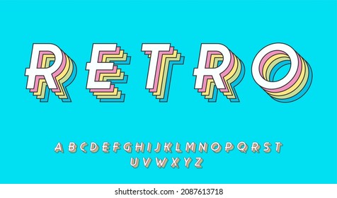 vectores de fuente de visualización de estilo Retro