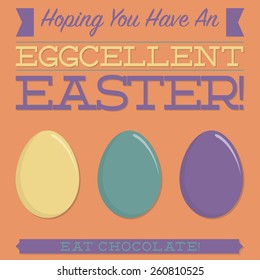 Retro style Easter typographic card in vector format.