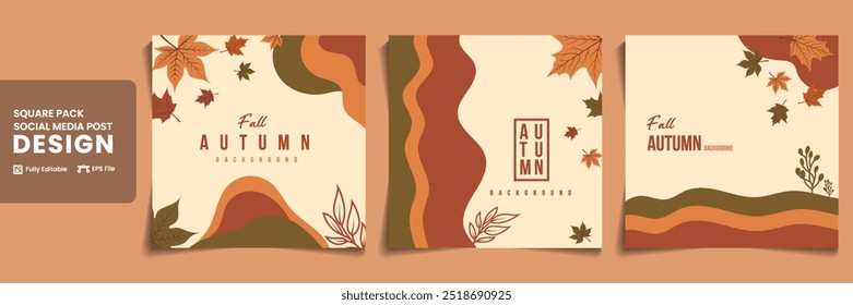 Retro style with elements of branches and leaves. Editable vector templates for cards, banners, invitations, social media and many other cool design needs