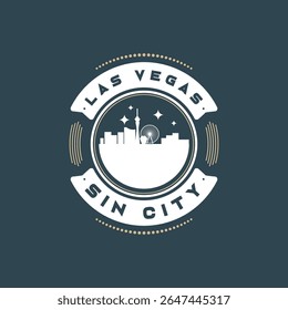 Retro stijl embleem van Las Vegas Sin City