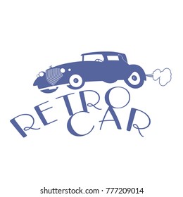 Retro Style Emblem Representing A Typical Car From The 20s