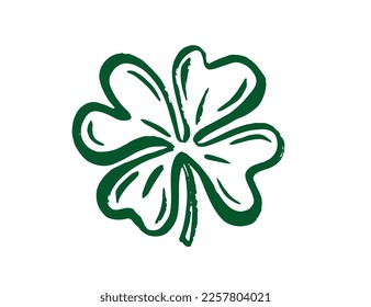 Retro Style Emblems leaf clover, St. Patrick's Day, hand drawn Illustration.