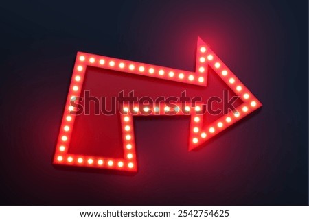 retro style empty arrow cinema billboard frame design vector