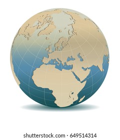 Retro Style Europe Global World, Elements of this image furnished by NASA  

