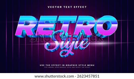 Retro Style flashback nightlife editable text effect template