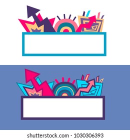 Retro style flat design banner with space for wording
