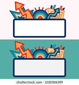 Retro style flat design banner with space for wording