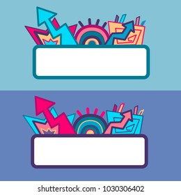 Retro style flat design banner with space for wording