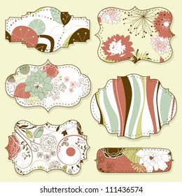 Retro style floral frames