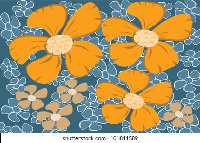 Retro style flower background abstract vector image.