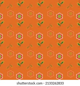 Flor de estilo retro en el vector polkadots sin fisuras