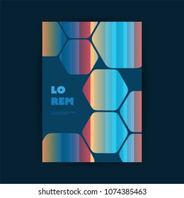 Retro Style Flyer or Cover Design for Your Business with Honeycomb Pattern - Applicable for Reports, Presentations, Placards, Posters - Creative Vector Template
