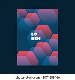 Retro Style Flyer or Cover Design for Your Business with Honeycomb Pattern - Applicable for Reports, Presentations, Placards, Posters - Creative Vector Template
