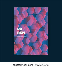 Retro Style Flyer or Cover Design for Your Business with Honeycomb Pattern - Applicable for Reports, Presentations, Placards, Posters - Creative Vector Template