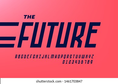 Retro style font design, alphabet letters and numbers vector illustration