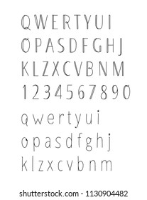 Retro style font vector clipart. Letters and digits