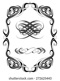 Retro style frame page with design elements inside