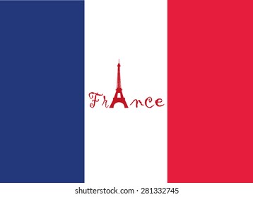 Retro Style  With France Symbols