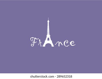 Retro Style  With France Symbols