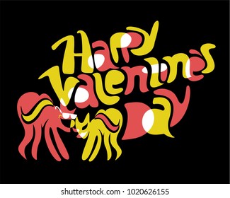 retro style funny vintage vector of valentines day poster, with handwritten calligraphy and couple of cool cats with sunglasses. great poster for valentine day party invitation or other events.  