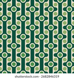 Círculo geométrico de estilo retro y patrón textil decorativo repetitivo