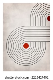 Diseño de líneas geométricas de estilo retro,   ilustración para decoración de pared, medios sociales, banner, postal, portada, fondo 