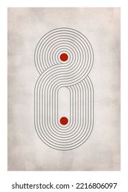 Retro style geometric lines design,   illustration for wall decoration, social media, banner, postcard, cover, background 