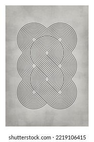 Retro style geometric lines design,   illustration for wall decoration, social media, banner, postcard, cover, background 