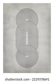 Diseño de líneas geométricas de estilo retro,   ilustración para decoración de pared, medios sociales, banner, postal, portada, fondo 