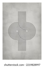 Retro style geometric lines design,   illustration for wall decoration, social media, banner, postcard, cover, background 