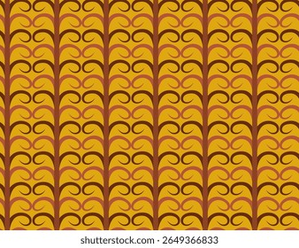Retro Style Geometric Pattern with Repeating Curves and Stripes for Seventies Inspired Design