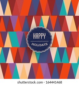 Retro style geometrical background with triangles. Vector illustration