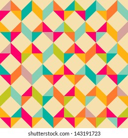 Retro style geometrical seamless pattern