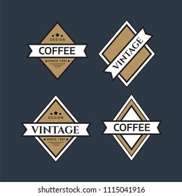 Retro style golden typographic logo. Vintage Logo set, retro design elements.