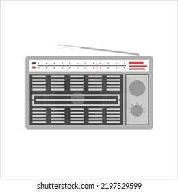 Retro style gray radio vector illustration on white background.