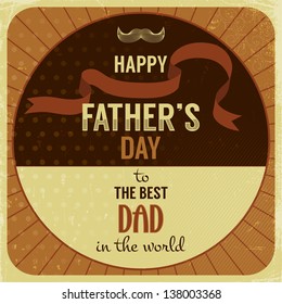 Retro style greeting card for Father's Day. Vector illustration