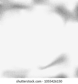Retro style halftone black dots over grey layout. Vector illustration
