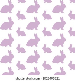 Retro style hand-drawn rabbit pattern for fabric, postcard and other design