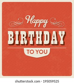 Retro Style Happy Birthday Card Red Stock Vector (Royalty Free ...