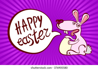 Retro style 'Happy Easter' card in vector format. art