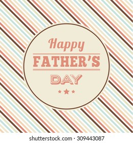 Retro style Happy Father's Day card on diagonal stripes background