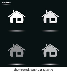 Retro style home flat grayscale vector icon.
