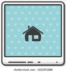 Retro style home flat vector icon.