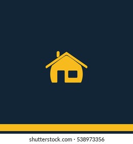 Retro style home icon.