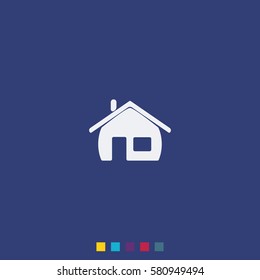 Retro style home icon.