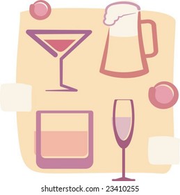 Retro Style illustration of Drinks
