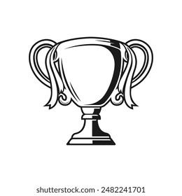 Retro style illustration of a trophy cup award celebrating winning and victory