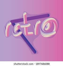 retro style illustration, vector. neon, logo flat desigh