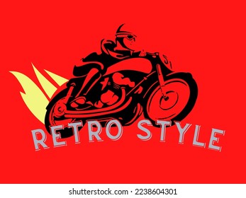 Retro style image with motorbike